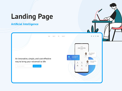 Landing page_ai ai artificial intelligence clean design home page illustration art landing page minimal online booking technology virtual assistant web design