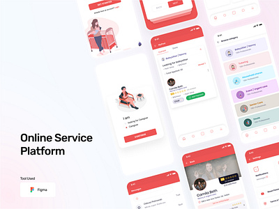 Online Service Platform app application booking app interface design ios app design job mobile app design on demand online online platform service app ux