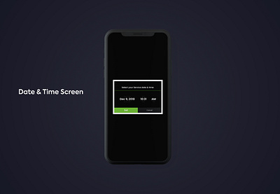 App Screen - Date & Time Selection Screen app application design interface design ui ux