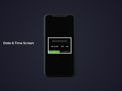 App Screen - Date & Time Selection Screen