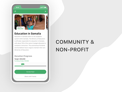Non-Profit/ Fund Raising app fundraising nonprofit ui ux