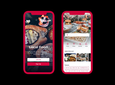 Exploring & Hosting Local Food airbnb booking app clean ui explore food host interface design local ui ux