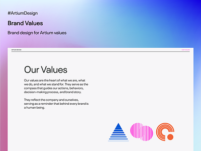 Artium Brand Values brand design branding marketing moodboard product design