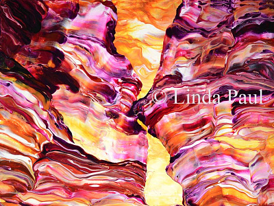 Another Day in the Canyon abstract art by Colorado artist Linda abstract acrylic art artist colorado dutch flow landscape painting