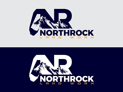 NorthRock Logo branding design land logo minimal mountain typography vector