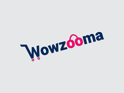 Wowzooma Logo Design app begha blue branding cart cartboard design ecommerce icon illustration logo minimal online online app online booking pink sell shooping typography vector
