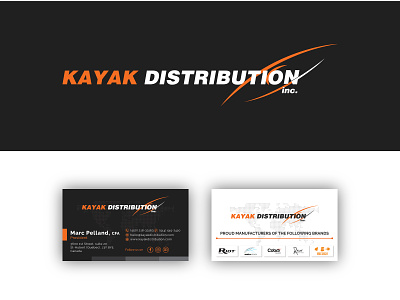 Kayak Business card Design black black white branding business card card company design distribution minimal namecard