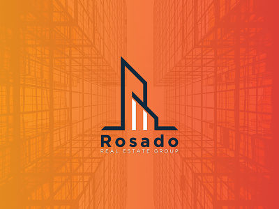 Rosado Real Estate logo branding design home icon illustration logo logotype minimal real estate typography