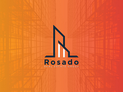 Rosado Real Estate logo branding design home icon illustration logo logotype minimal real estate typography