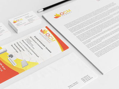 OSM service branding business cards design flyers logo orange print red shop store yellow