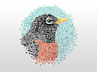 Robin Logo Collage bird collage logo robin