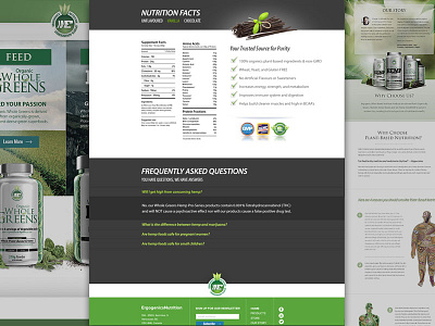 Nutrition Supplement Website - Interior pages accordion menu interior pages menu nutrition web website