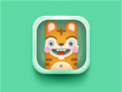 Cute Animal App Icon animal anthropomorphic app child children cute icon illustration ios kawaii preschool tiger