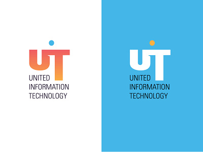 United Information Technology logo concept 2d branding clean design flat illustration logo minimal vector