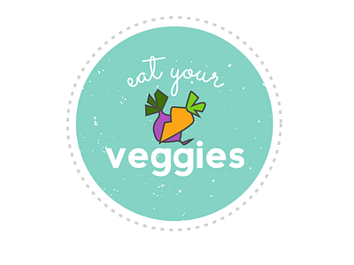 Eat Your Veggies Logo child illustration logo veggies