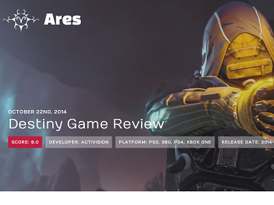 Ares Theme ares black blog games gaming gray red statamic theme themegoodness