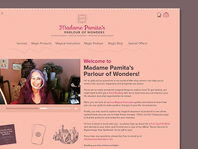 Madame Pamita e commerce landing page metaphysical tarot
