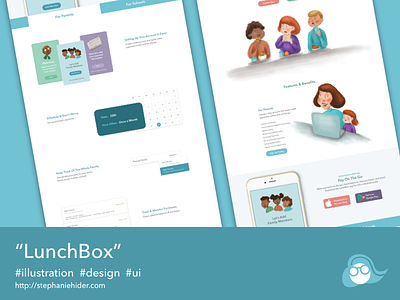 Lunchbox design illustrations mobile ui