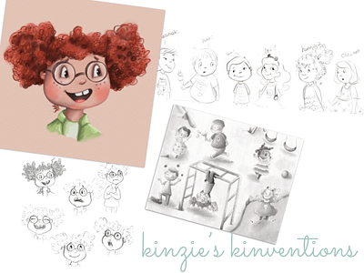 Kinzie's Kinventions chapter book illustration kid illustration kidlitart