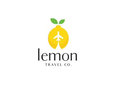 Lemon Travel Co Concept branding citron illustration jet lemon lemonade illustration agency logo luxury plane travel travel co vector yellow