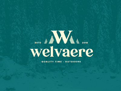 Outdoors Logo Concept branding design logo luxury outdoors pine tree pine trees quality time w monogram welvaere