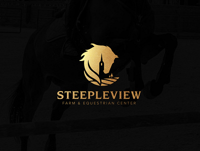 Equestrian Logo Concept branding design equestrian farm logo gold horse horse logo logo luxury steeple steepleview vector
