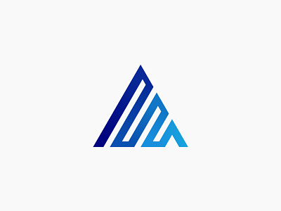 Delta Icon a a monogram blue blue gradient branding delta geometric shapes logo luxury monogram river triangle