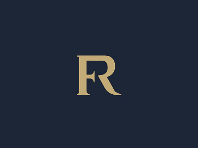 FR Monogram blue branding design gold icon illustration logo luxury monogram serif typography