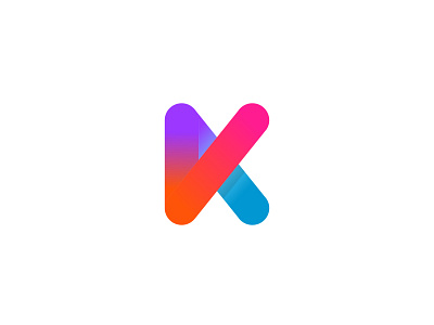 K Monogram branding design flash gradient letterlogo logo monogram multicolor neon rainbow typography