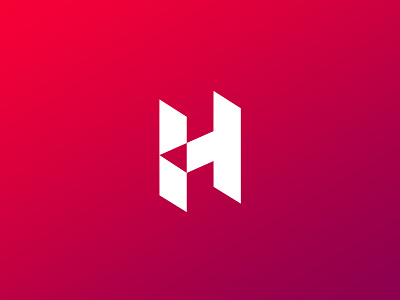 H Monogram branding design gradient icon logo monogram red typography