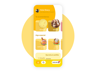 Ice Cream App adobexd app clean ui flutter icecream illustration shopping app ui ux