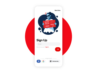 Sign Up Mobile 001 adobexd app clean ui dailyui design flutter signup