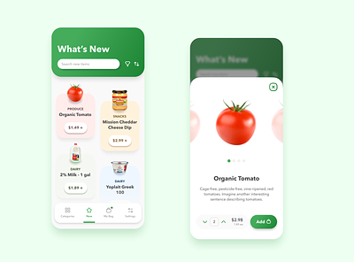 A Colorful Grocery App design food grocery shopping ui ux