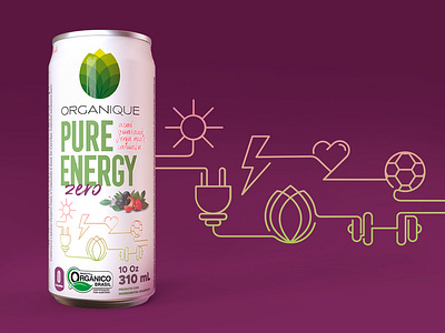 Ice Mate Tea Organique - Label energy health icon illustration label organic packing