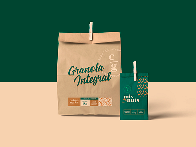 Cozinha em Grãos - Nuts Package brand health kraft paper nuts organic pack design package typography