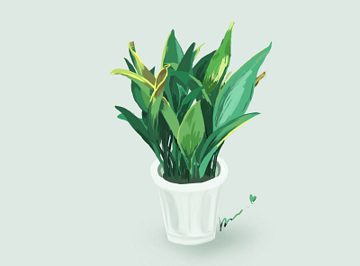 My mum’s green plant cartoon design illustration plant