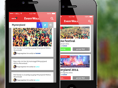 Eventwall app app event festival interface iphone ui user wall