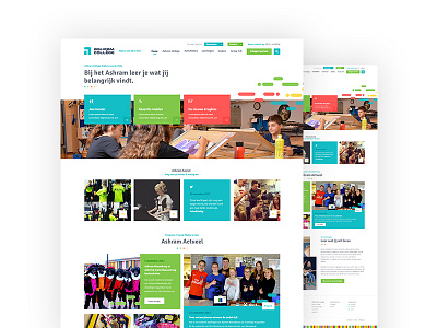 High school Website abstract agenda colors dutch footer geomatric header instagram landing school site ui website