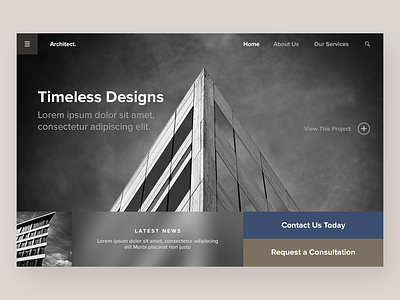 Architecture Firm - Website Concept branding design homepage minimal typography ui ui deisgn ux web website website concept
