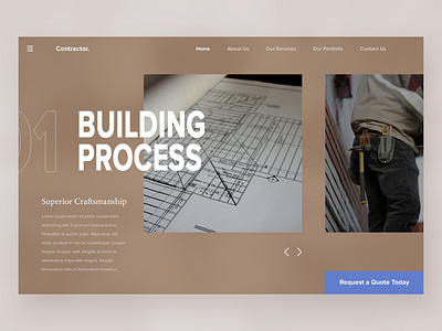 Home Contractor - Website Concept branding design homepage minimal typography ui ui deisgn ux web website website concept
