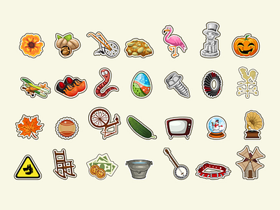 Farm Icon Collections 2d collections farm game icons illustration item vector