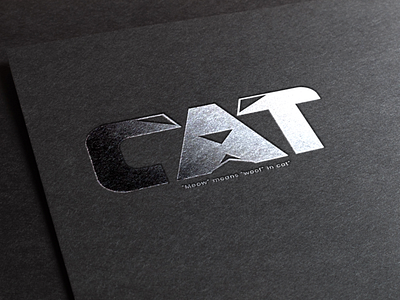 Silver Stamping Cat Logo Mockup