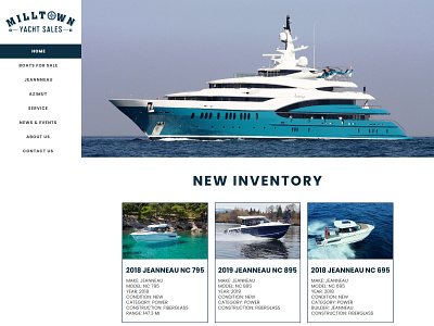 Milltown Yacht Sales Web UI