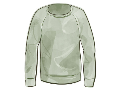 Sweater cold drawing green illustration sweater watercolor