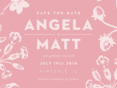 Angela & Matt 3 leaves neutraface save the date flowers strawberry wedding
