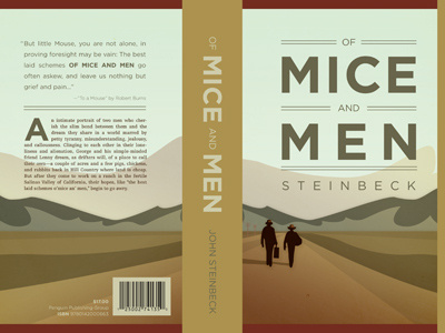 Of Mice And Men book book cover classic illustration novel steinbeck typography