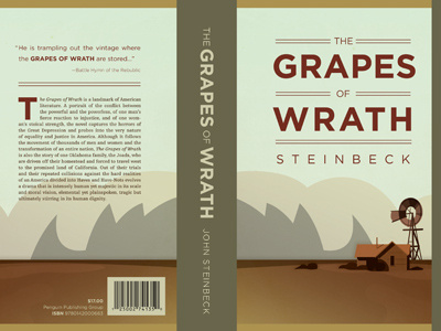 The Grapes Of Wrath book book cover classic grapes of wrath illustration novel steinbeck typography
