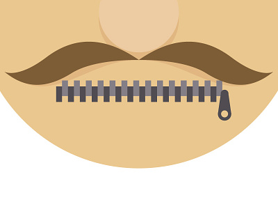 Editorial Illustration face illustration lips mustache sealed zipper