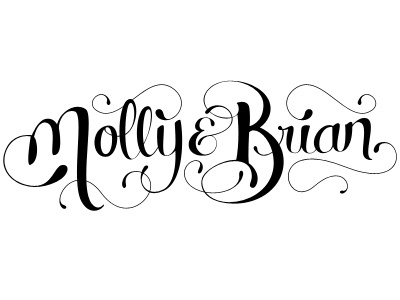 Molly & Brian ampersand brian invitation lettering molly name names script swashes swirl typography wedding