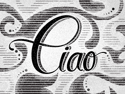 Ciao ciao dots flourish illustration italian language lettering script